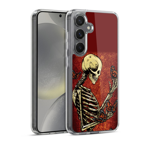 David Lozeau Skeleton Grunge Butterflies Soft Gel Case for Samsung Galaxy S24 5G & MagSafe