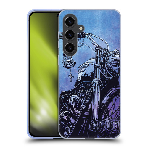 David Lozeau Skeleton Grunge Motorcycle Soft Gel Case for Samsung Galaxy S24+ 5G