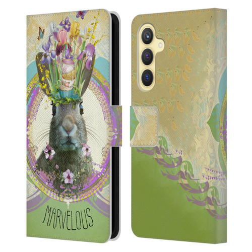 Duirwaigh Boho Animals Rabbit Leather Book Wallet Case Cover For Samsung Galaxy S23 FE 5G