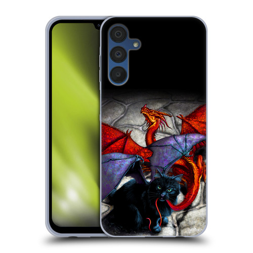 Stanley Morrison Art Bat Winged Black Cat & Dragon Soft Gel Case for Samsung Galaxy A15