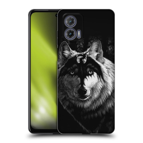 Stanley Morrison Black And White Gray Wolf With Dragon Marking Soft Gel Case for Motorola Moto G73 5G