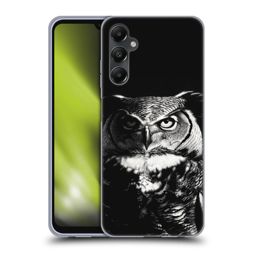 Stanley Morrison Black And White Great Horned Owl Soft Gel Case for Samsung Galaxy A05s