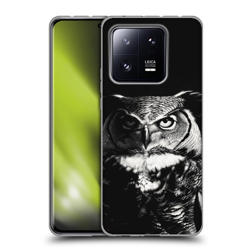 Stanley Morrison Black And White Great Horned Owl Soft Gel Case for Xiaomi 13 Pro 5G