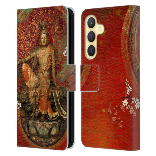 Duirwaigh God Quan Yin Leather Book Wallet Case Cover For Samsung Galaxy S24 5G