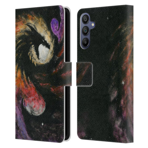 Stanley Morrison Dragons 3 Swirling Starry Galaxy Leather Book Wallet Case Cover For Samsung Galaxy A15