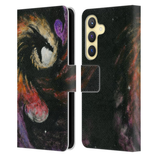 Stanley Morrison Dragons 3 Swirling Starry Galaxy Leather Book Wallet Case Cover For Samsung Galaxy S24 5G