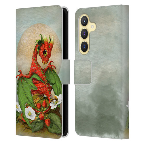Stanley Morrison Dragons 3 Strawberry Garden Leather Book Wallet Case Cover For Samsung Galaxy S24 5G