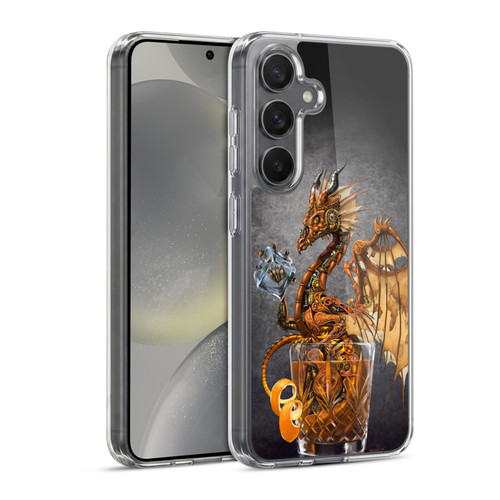 Stanley Morrison Dragons Gold Steampunk Drink Soft Gel Case for Samsung Galaxy S24 5G & MagSafe