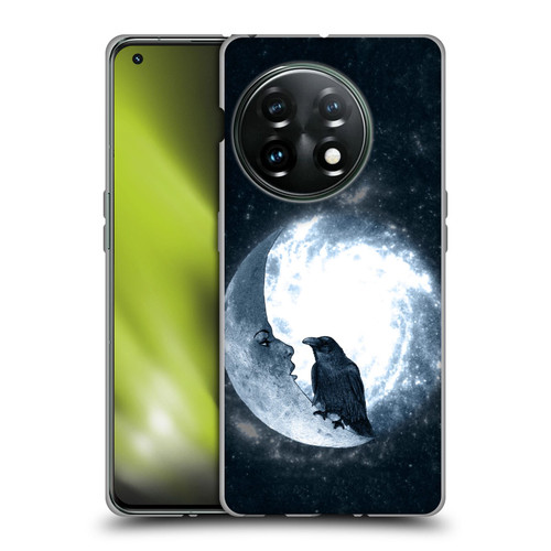 Barruf Animals Crow and Its Moon Soft Gel Case for OnePlus 11 5G