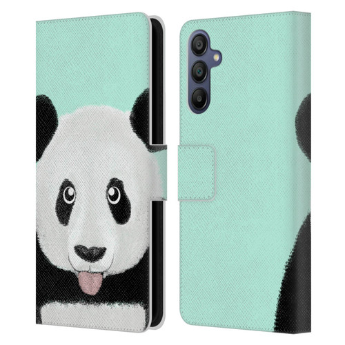 Barruf Animals The Cute Panda Leather Book Wallet Case Cover For Samsung Galaxy A15