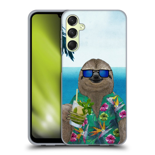 Barruf Animals Sloth In Summer Soft Gel Case for Samsung Galaxy A24 4G / Galaxy M34 5G
