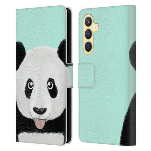 Barruf Animals The Cute Panda Leather Book Wallet Case Cover For Samsung Galaxy S23 FE 5G