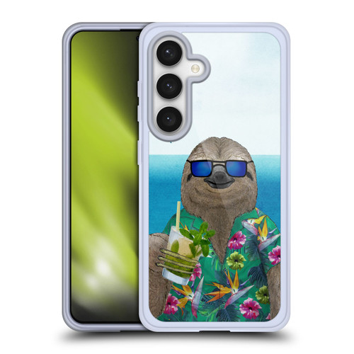 Barruf Animals Sloth In Summer Soft Gel Case for Samsung Galaxy S24 5G