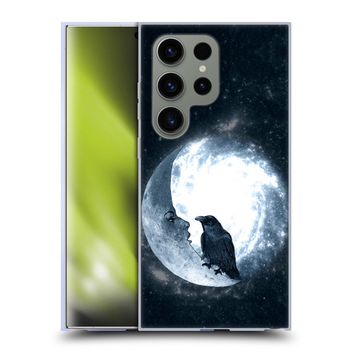 Barruf Animals Crow and Its Moon Soft Gel Case for Samsung Galaxy S24 Ultra 5G