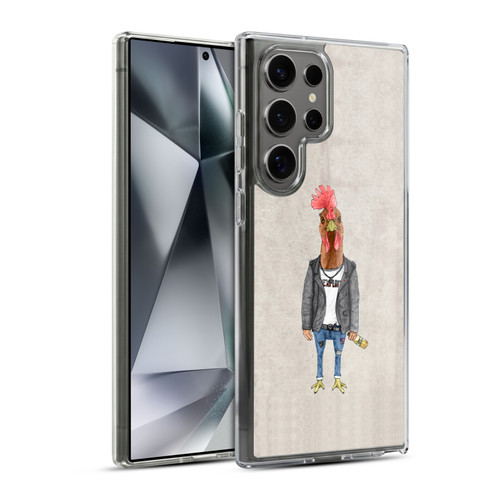 Barruf Animals Punk Rooster Soft Gel Case for Samsung Galaxy S24 Ultra 5G & MagSafe