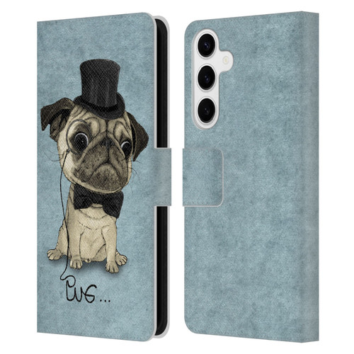 Barruf Dogs Gentle Pug Leather Book Wallet Case Cover For Samsung Galaxy S24+ 5G
