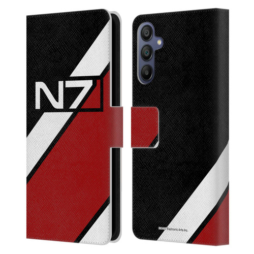 EA Bioware Mass Effect Graphics N7 Logo Stripes Leather Book Wallet Case Cover For Samsung Galaxy A15