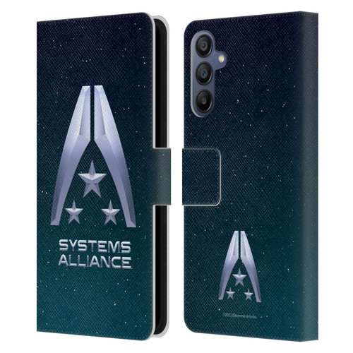 EA Bioware Mass Effect Graphics Systems Alliance Logo Leather Book Wallet Case Cover For Samsung Galaxy A15
