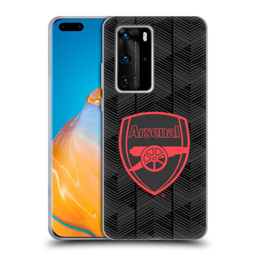 Arsenal FC Crest and Gunners Logo Black Soft Gel Case for Huawei P40 Pro / P40 Pro Plus 5G