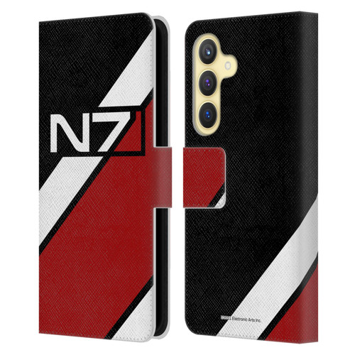 EA Bioware Mass Effect Graphics N7 Logo Stripes Leather Book Wallet Case Cover For Samsung Galaxy S24 5G