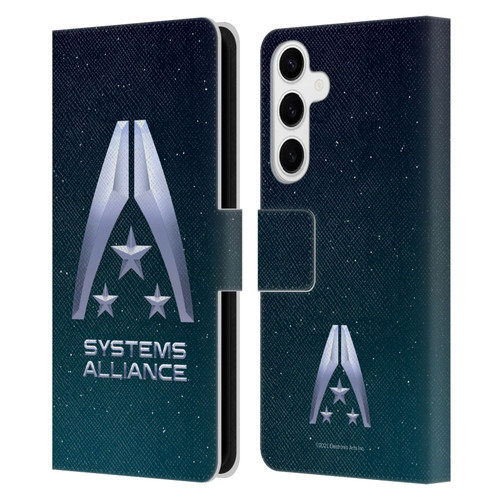 EA Bioware Mass Effect Graphics Systems Alliance Logo Leather Book Wallet Case Cover For Samsung Galaxy S24+ 5G