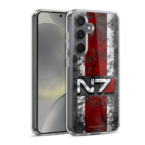 EA Bioware Mass Effect Graphics N7 Logo Distressed Soft Gel Case for Samsung Galaxy S24 5G & MagSafe