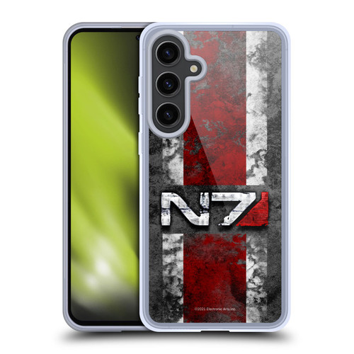 EA Bioware Mass Effect Graphics N7 Logo Distressed Soft Gel Case for Samsung Galaxy S24+ 5G & MagSafe