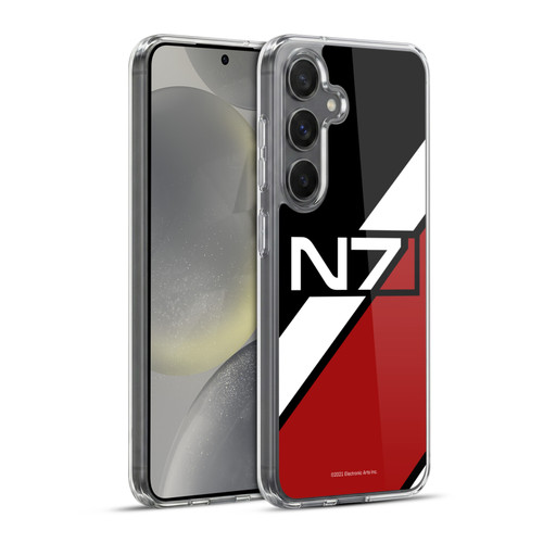 EA Bioware Mass Effect Graphics N7 Logo Stripes Soft Gel Case for Samsung Galaxy S24+ 5G & MagSafe