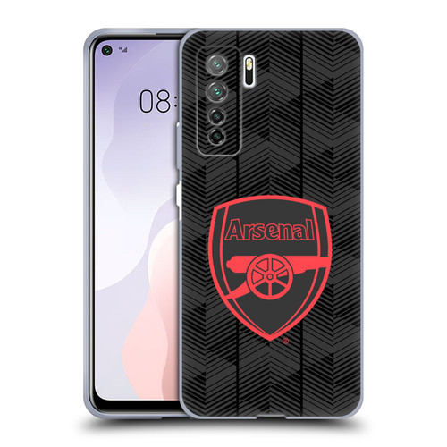 Arsenal FC Crest and Gunners Logo Black Soft Gel Case for Huawei Nova 7 SE/P40 Lite 5G