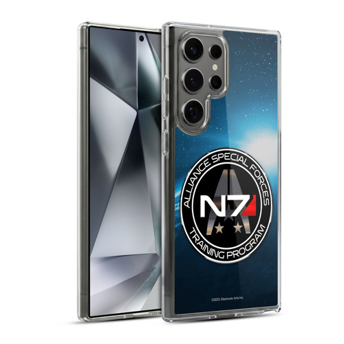 EA Bioware Mass Effect 3 Badges And Logos N7 Training Program Soft Gel Case for Samsung Galaxy S24 Ultra 5G