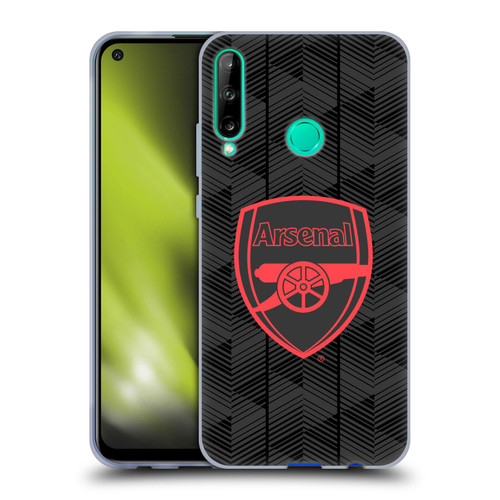 Arsenal FC Crest and Gunners Logo Black Soft Gel Case for Huawei P40 lite E