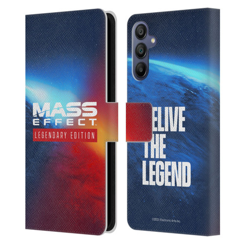 EA Bioware Mass Effect Legendary Graphics Logo Key Art Leather Book Wallet Case Cover For Samsung Galaxy A15