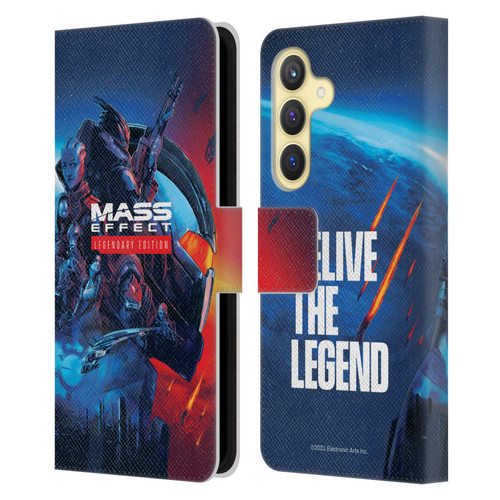 EA Bioware Mass Effect Legendary Graphics Key Art Leather Book Wallet Case Cover For Samsung Galaxy S24 5G