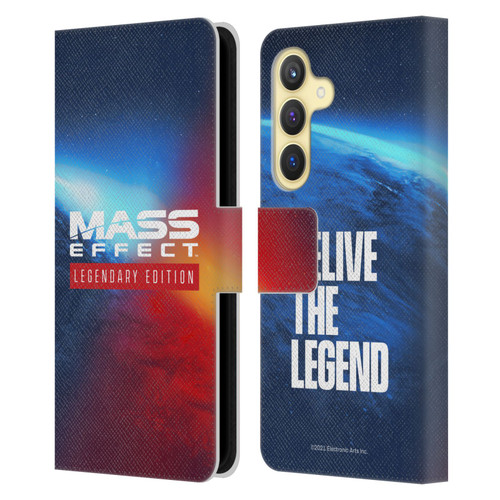 EA Bioware Mass Effect Legendary Graphics Logo Key Art Leather Book Wallet Case Cover For Samsung Galaxy S24 5G