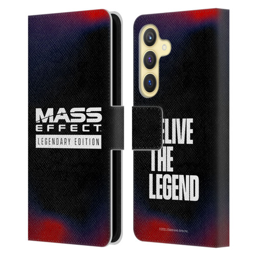 EA Bioware Mass Effect Legendary Graphics Logo Leather Book Wallet Case Cover For Samsung Galaxy S24 5G