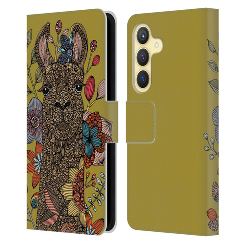 Valentina Animals And Floral Llama Leather Book Wallet Case Cover For Samsung Galaxy S24 5G
