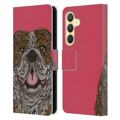 Valentina Dogs English Bulldog Leather Book Wallet Case Cover For Samsung Galaxy S24 5G