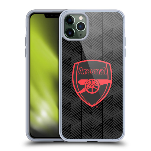 Arsenal FC Crest and Gunners Logo Black Soft Gel Case for Apple iPhone 11 Pro Max & MagSafe