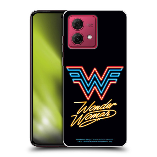 Wonder Woman 1984 Logo Art Neon Soft Gel Case for Motorola Moto G84 5G