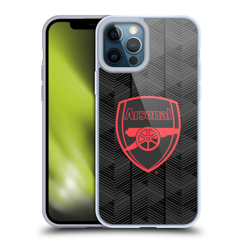 Arsenal FC Crest and Gunners Logo Black Soft Gel Case for Apple iPhone 12 Pro Max