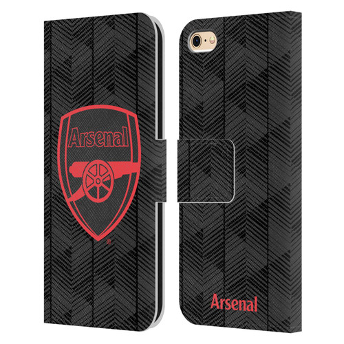 Arsenal FC Crest and Gunners Logo Black Leather Book Wallet Case Cover For Apple iPhone 6 / iPhone 6s