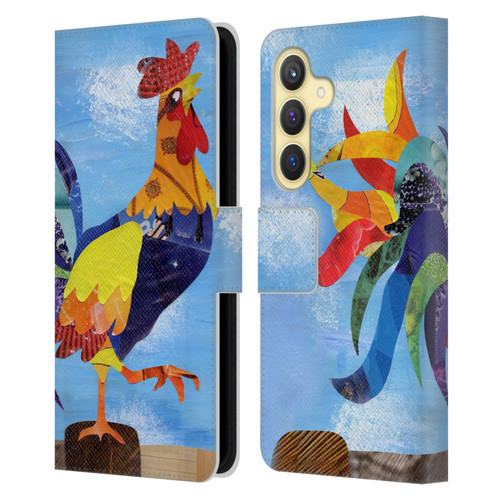 Artpoptart Animals Colorful Rooster Leather Book Wallet Case Cover For Samsung Galaxy S24 5G