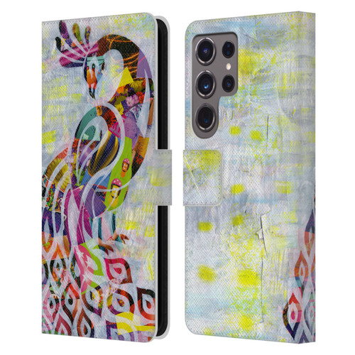 Artpoptart Animals Peacock Leather Book Wallet Case Cover For Samsung Galaxy S24 Ultra 5G