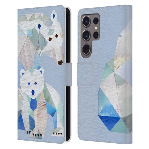 Artpoptart Animals Polar Bears Leather Book Wallet Case Cover For Samsung Galaxy S24 Ultra 5G