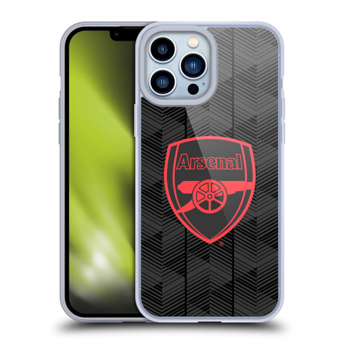Arsenal FC Crest and Gunners Logo Black Soft Gel Case for Apple iPhone 13 Pro Max