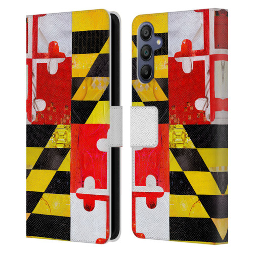 Artpoptart Flags Maryland Leather Book Wallet Case Cover For Samsung Galaxy A15