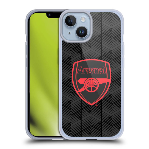 Arsenal FC Crest and Gunners Logo Black Soft Gel Case for Apple iPhone 14