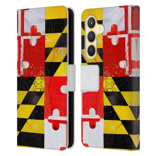 Artpoptart Flags Maryland Leather Book Wallet Case Cover For Samsung Galaxy S24 5G