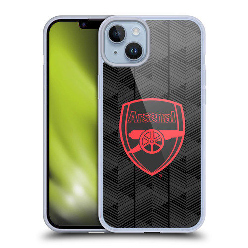 Arsenal FC Crest and Gunners Logo Black Soft Gel Case for Apple iPhone 14 Plus