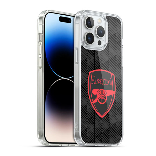 Arsenal FC Crest and Gunners Logo Black Soft Gel Case for Apple iPhone 14 Pro Max & MagSafe